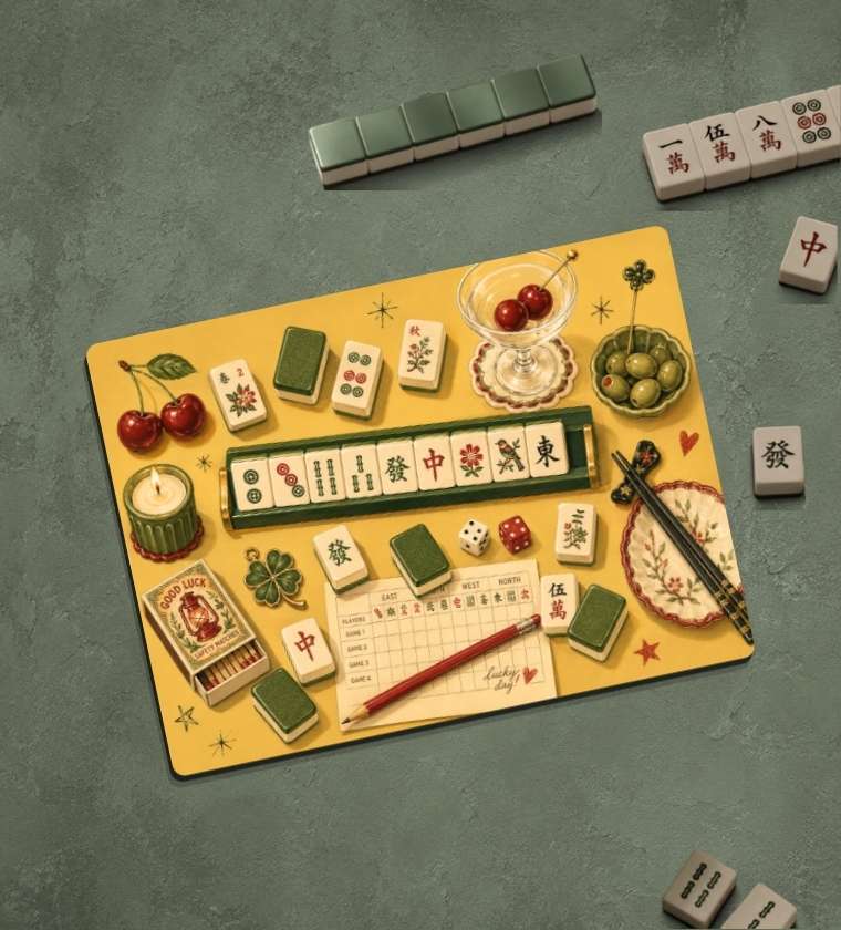 Mahjong Night Glass Cutting Board