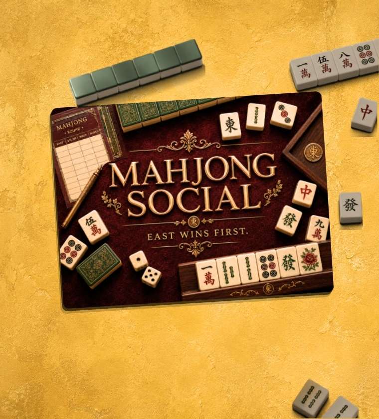 Mahjong Social Game Night Glass Charcuterie Board
