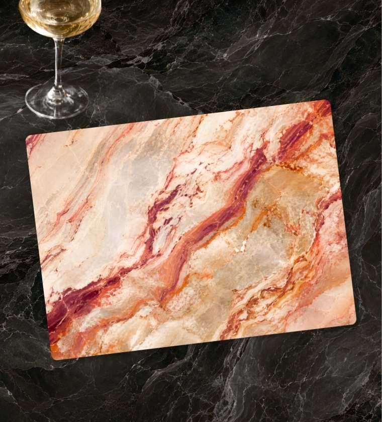 Rose Marble Glass Serving Board