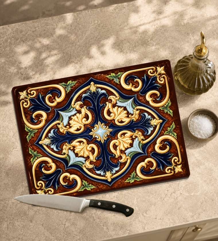 Deep Red Sicilian Tile Glass Board