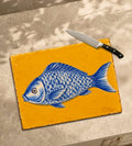 Blue Fish Glass Cutting Board